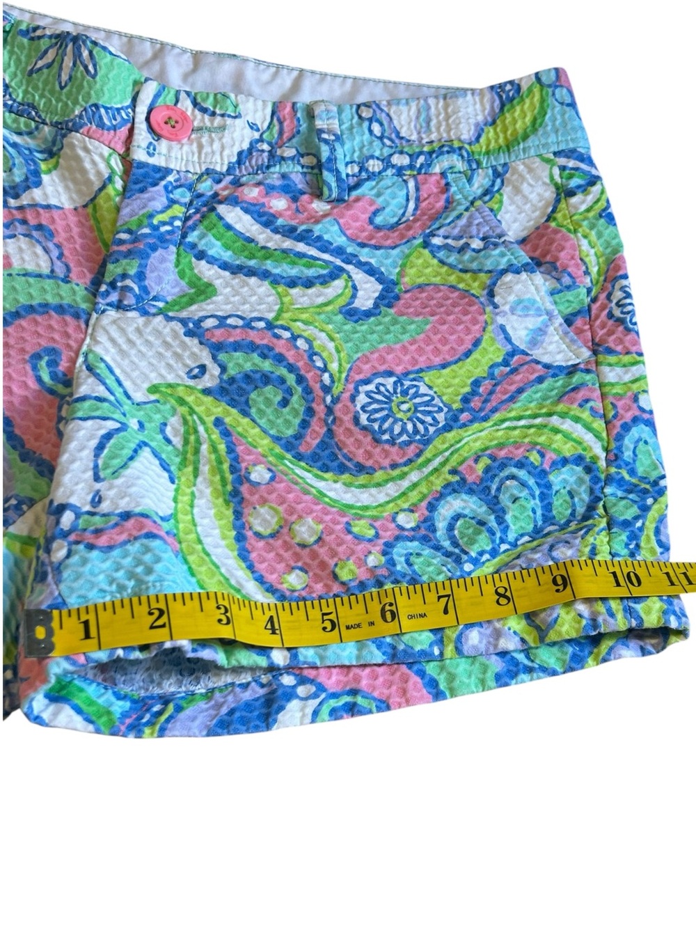 Lilly Pulitzer Callahan Shorts Womens 6 Conch Republic Paisley Seersucker - Picture 4 of 10